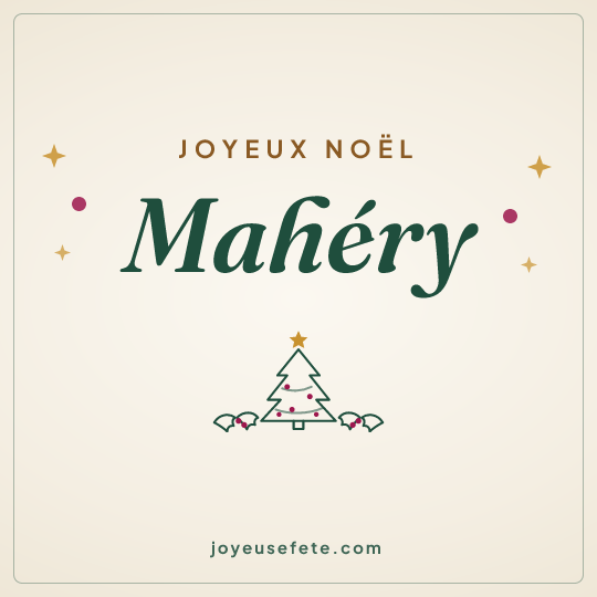 Image carrée « Joyeux Noël Mahéry » pour WhatsApp