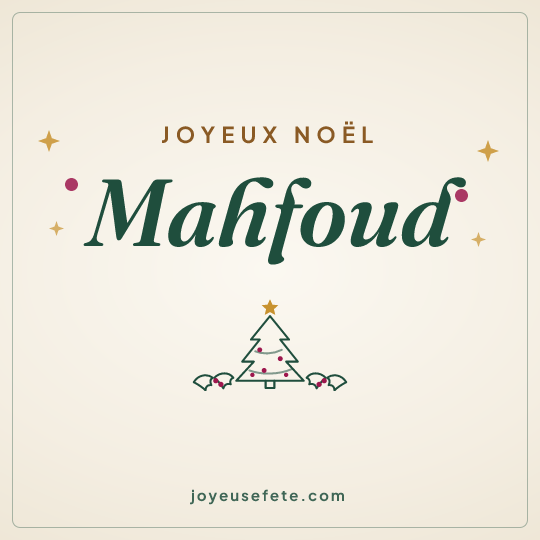Image carrée « Joyeux Noël Mahfoud » pour WhatsApp