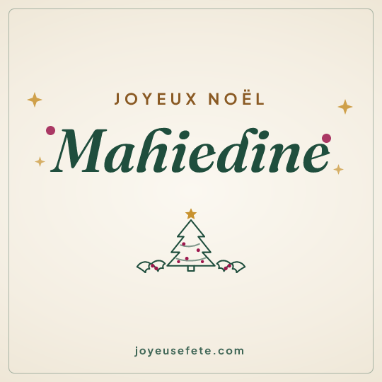 Image carrée « Joyeux Noël Mahiedine » pour WhatsApp