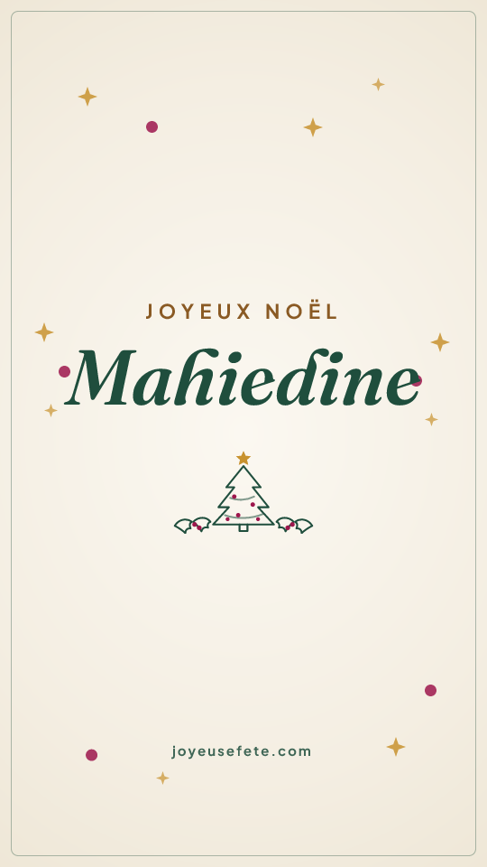 Image « Joyeux Noël Mahiedine » au format story