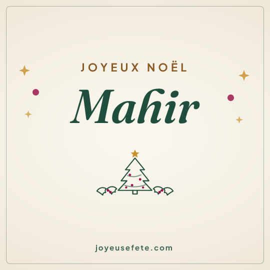 Image carrée « Joyeux Noël Mahir » pour WhatsApp