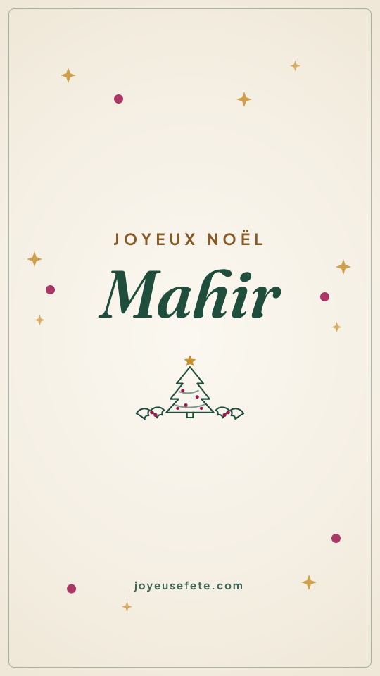 Image « Joyeux Noël Mahir » au format story