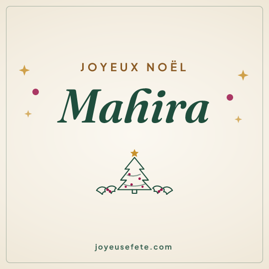 Image carrée « Joyeux Noël Mahira » pour WhatsApp