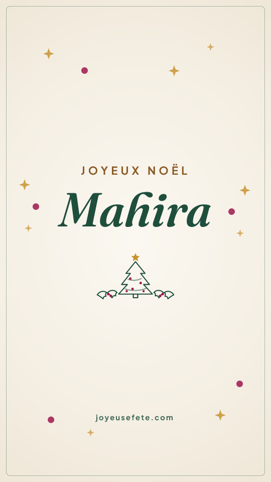 Image « Joyeux Noël Mahira » au format story