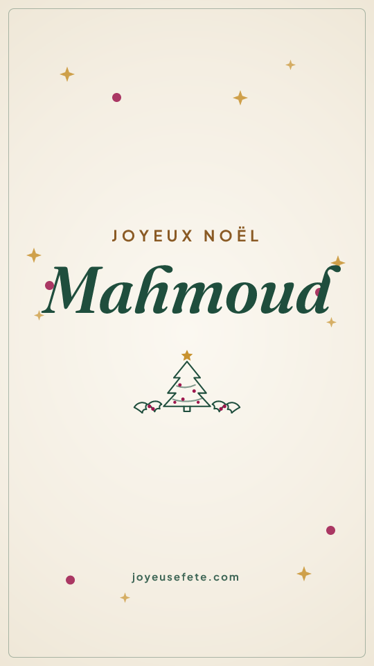 Image « Joyeux Noël Mahmoud » au format story