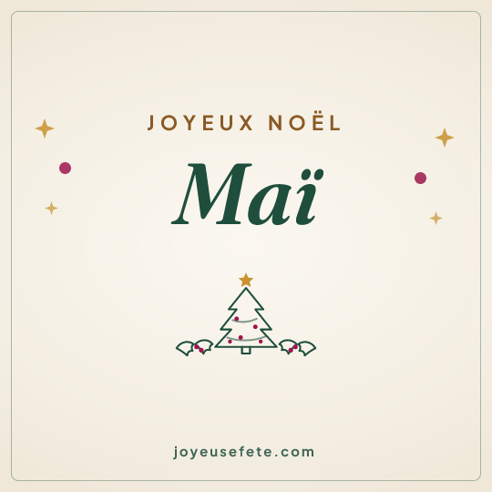 Image carrée « Joyeux Noël Maï » pour WhatsApp
