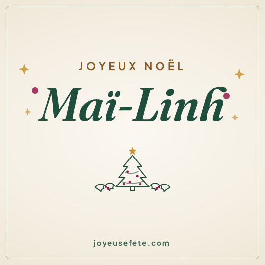 Image carrée « Joyeux Noël Maï-Linh » pour WhatsApp