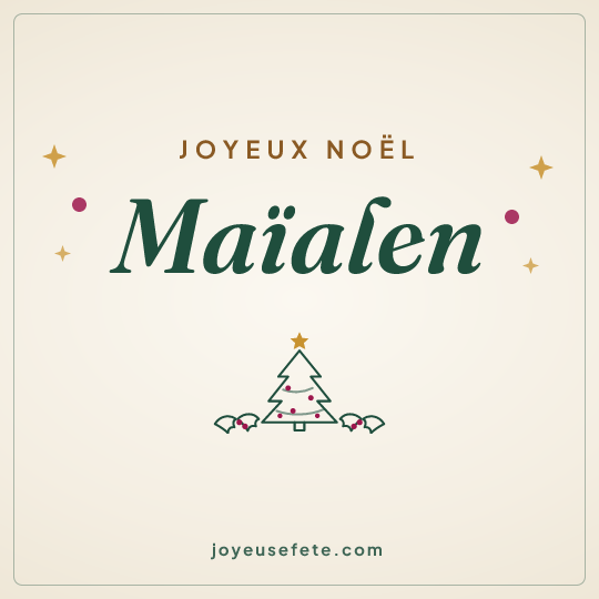 Image carrée « Joyeux Noël Maïalen » pour WhatsApp