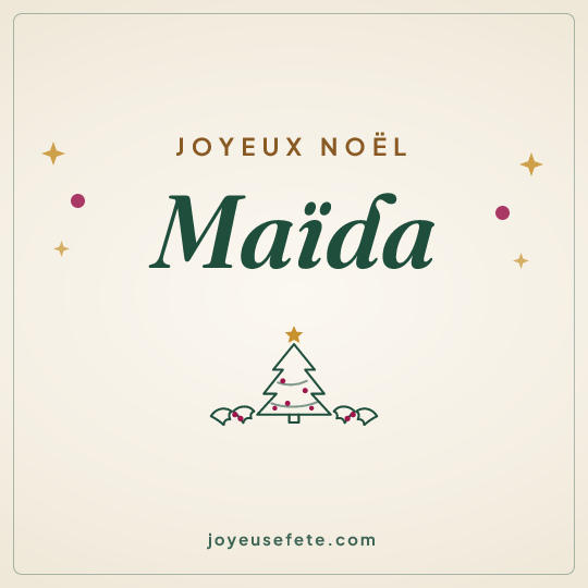 Image carrée « Joyeux Noël Maïda » pour WhatsApp