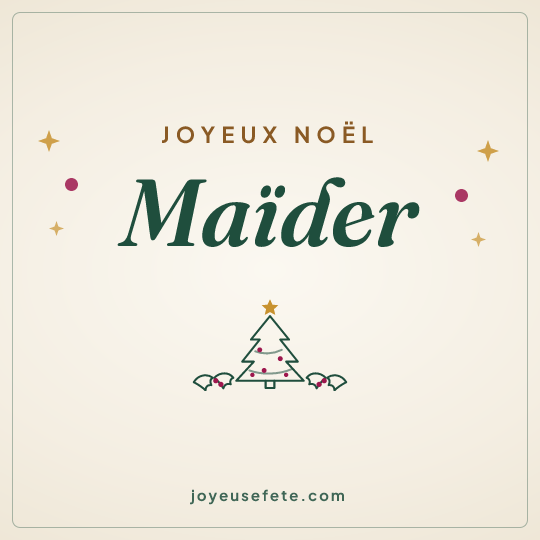 Image carrée « Joyeux Noël Maïder » pour WhatsApp