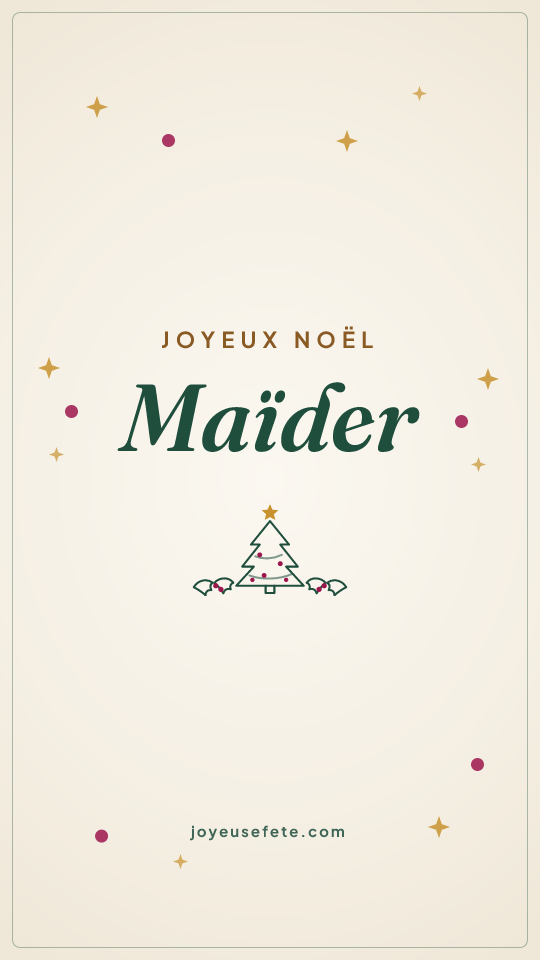 Image « Joyeux Noël Maïder » au format story