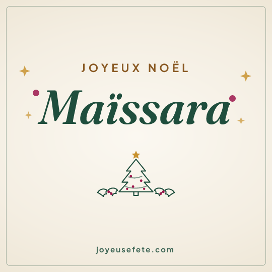 Image carrée « Joyeux Noël Maïssara » pour WhatsApp