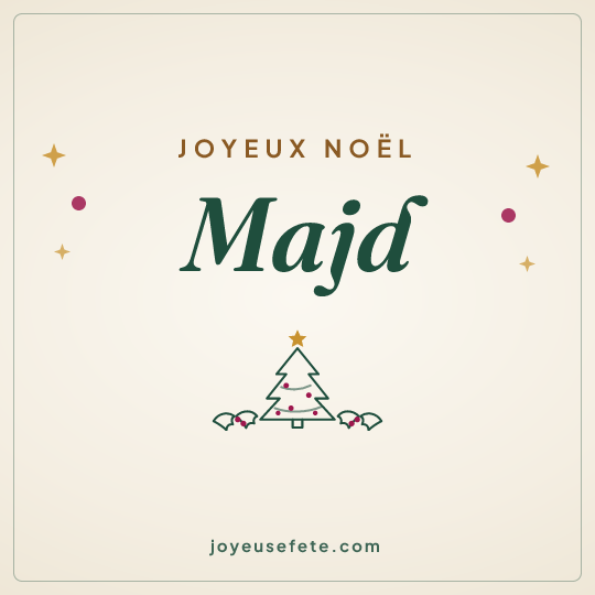 Image carrée « Joyeux Noël Majd » pour WhatsApp