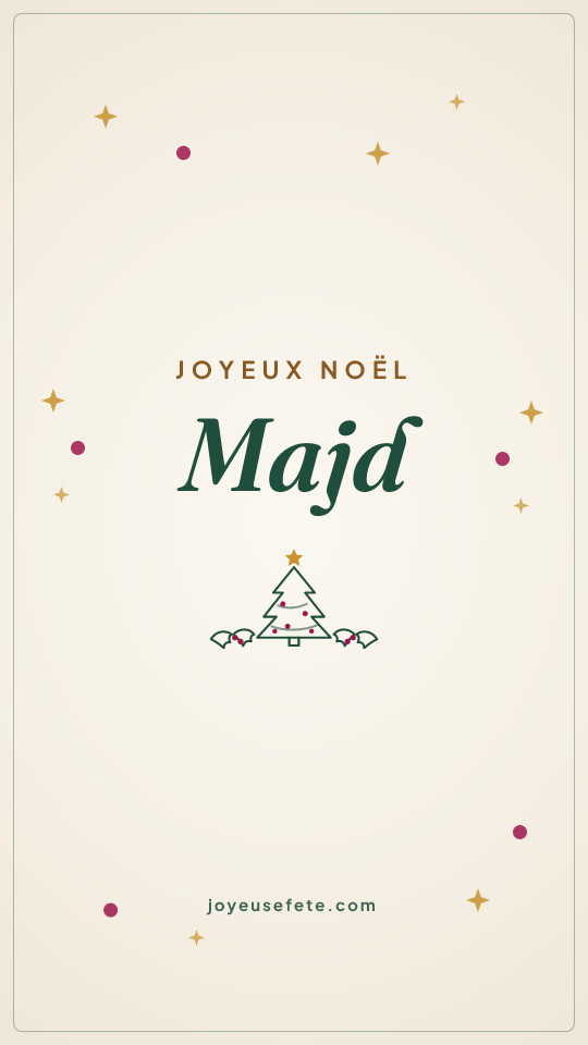 Image « Joyeux Noël Majd » au format story