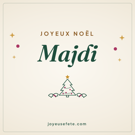 Image carrée « Joyeux Noël Majdi » pour WhatsApp