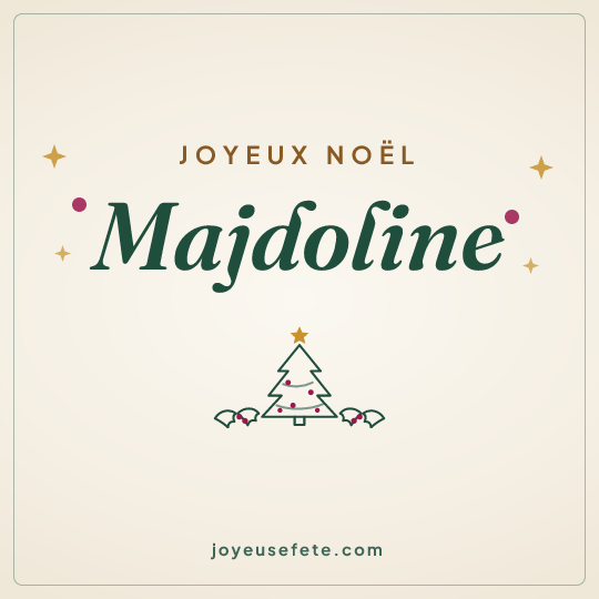 Image carrée « Joyeux Noël Majdoline » pour WhatsApp