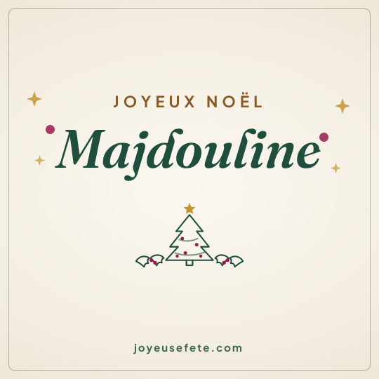 Image carrée « Joyeux Noël Majdouline » pour WhatsApp