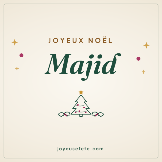 Image carrée « Joyeux Noël Majid » pour WhatsApp