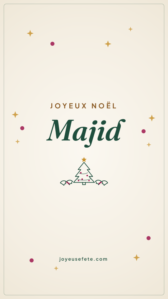 Image « Joyeux Noël Majid » au format story