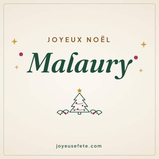 Image carrée « Joyeux Noël Malaury » pour WhatsApp