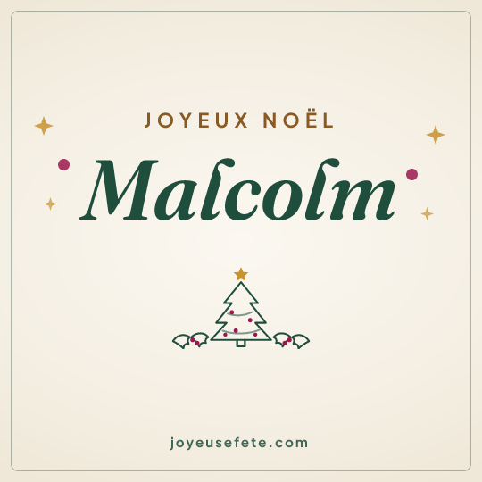 Image carrée « Joyeux Noël Malcolm » pour WhatsApp