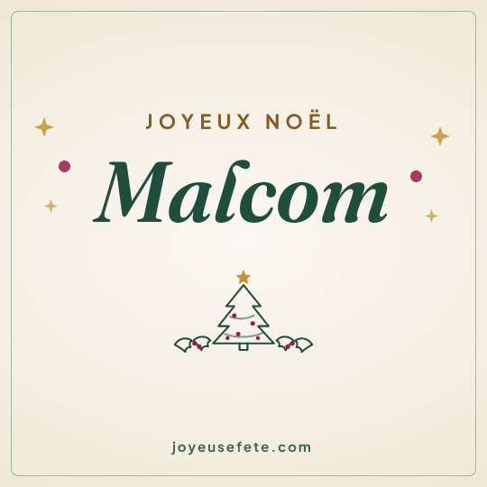 Image carrée « Joyeux Noël Malcom » pour WhatsApp