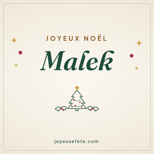 Image carrée « Joyeux Noël Malek » pour WhatsApp
