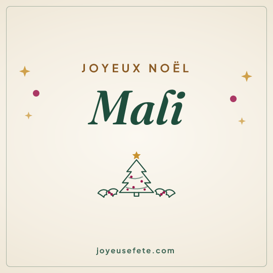Image carrée « Joyeux Noël Mali » pour WhatsApp
