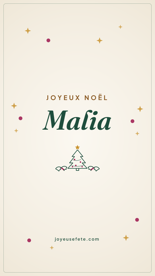 Image « Joyeux Noël Malia » au format story