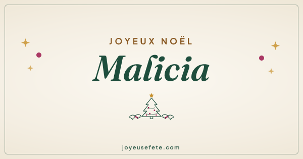 Image « Joyeux Noël Malicia » au format large