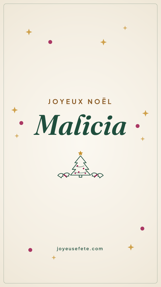 Image « Joyeux Noël Malicia » au format story