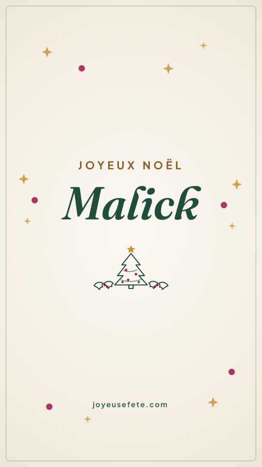 Image « Joyeux Noël Malick » au format story