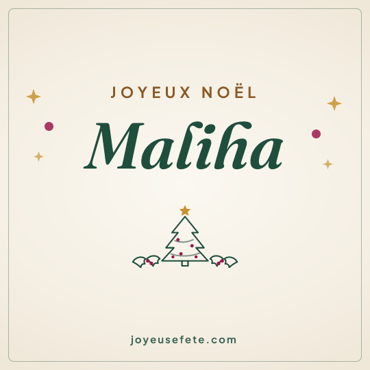 Image carrée « Joyeux Noël Maliha » pour WhatsApp