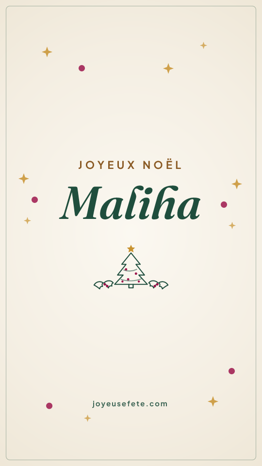 Image « Joyeux Noël Maliha » au format story
