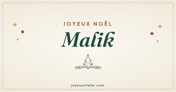 Image « Joyeux Noël Malik » au format large