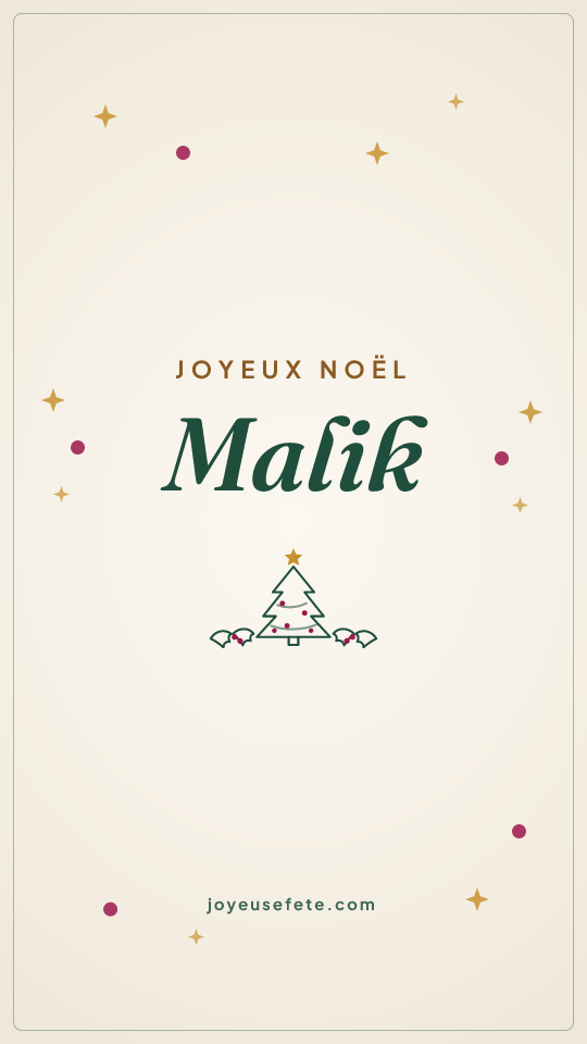 Image « Joyeux Noël Malik » au format story