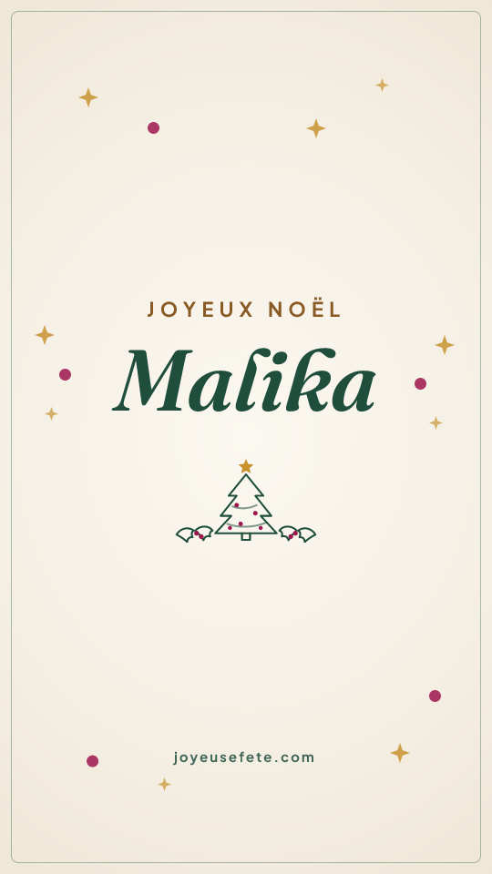 Image « Joyeux Noël Malika » au format story