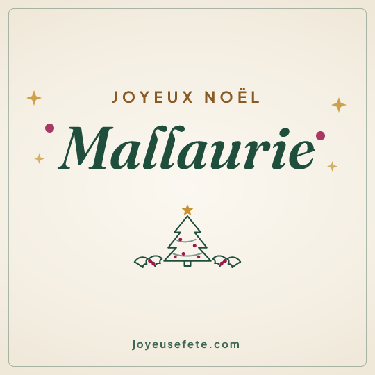Image carrée « Joyeux Noël Mallaurie » pour WhatsApp