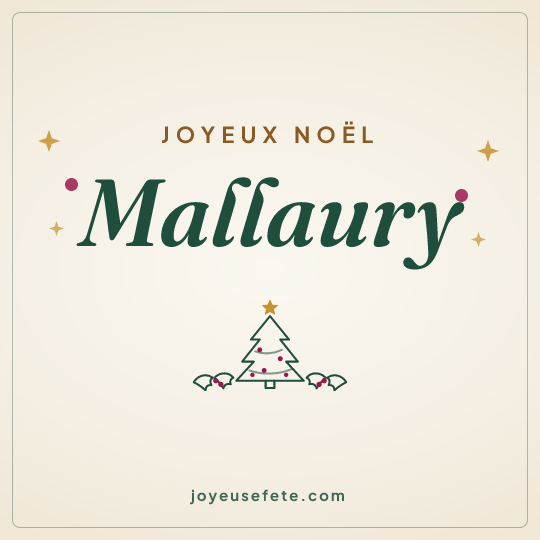 Image carrée « Joyeux Noël Mallaury » pour WhatsApp