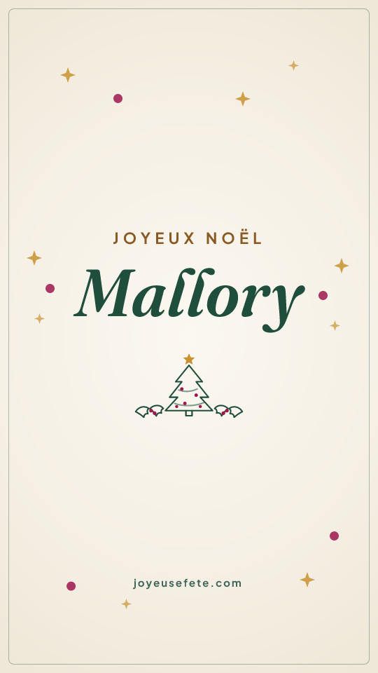 Image « Joyeux Noël Mallory » au format story