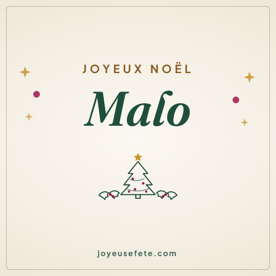 Image carrée « Joyeux Noël Malo » pour WhatsApp