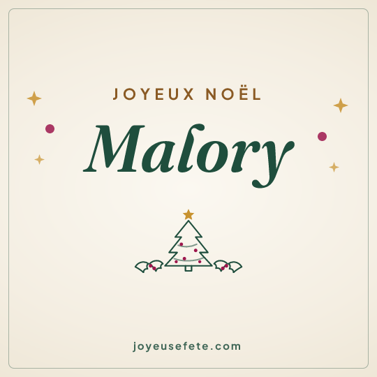 Image carrée « Joyeux Noël Malory » pour WhatsApp