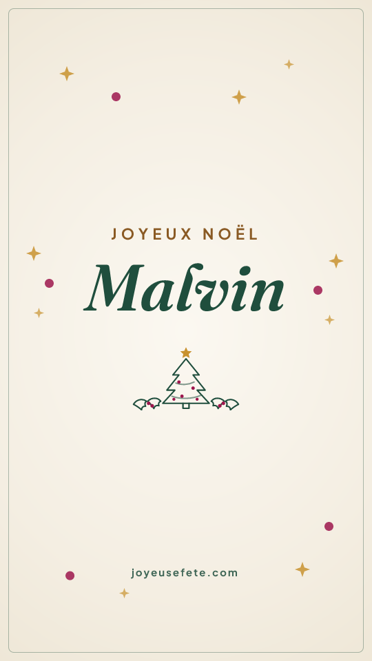 Image « Joyeux Noël Malvin » au format story