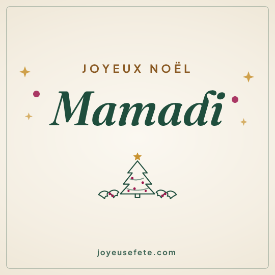 Image carrée « Joyeux Noël Mamadi » pour WhatsApp