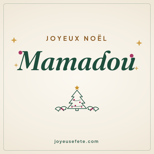 Image carrée « Joyeux Noël Mamadou » pour WhatsApp