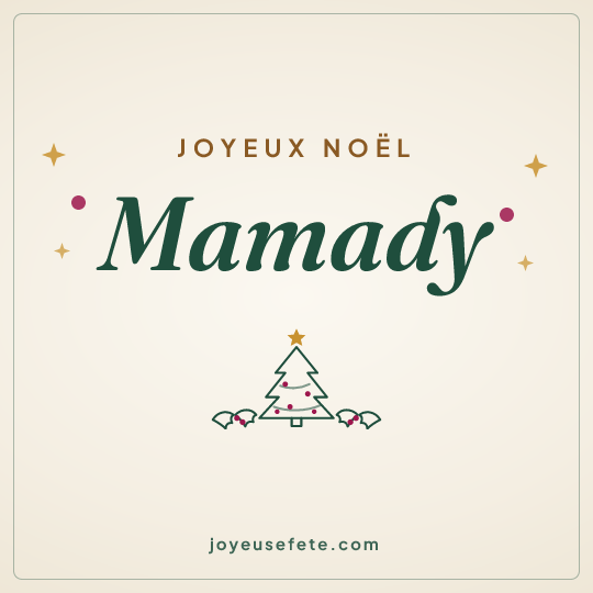 Image carrée « Joyeux Noël Mamady » pour WhatsApp