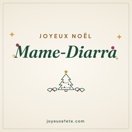 Image carrée « Joyeux Noël Mame-Diarra » pour WhatsApp