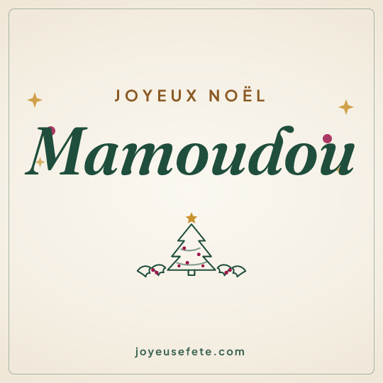 Image carrée « Joyeux Noël Mamoudou » pour WhatsApp