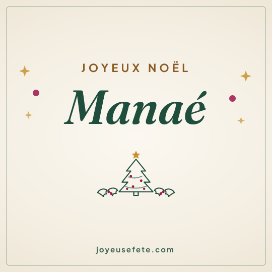 Image carrée « Joyeux Noël Manaé » pour WhatsApp