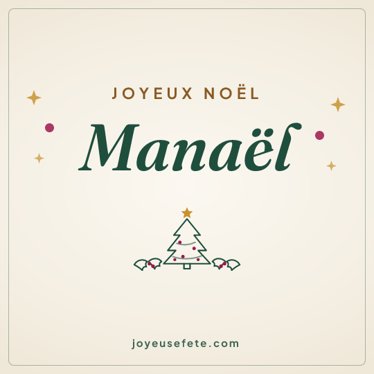 Image carrée « Joyeux Noël Manaël » pour WhatsApp